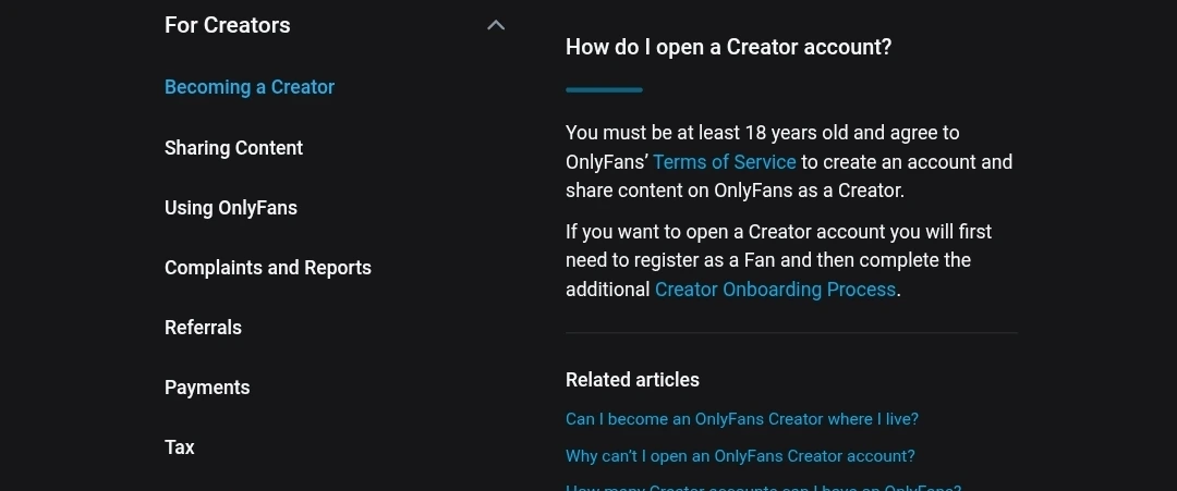 Скриншот создание аккаунта криэйтора