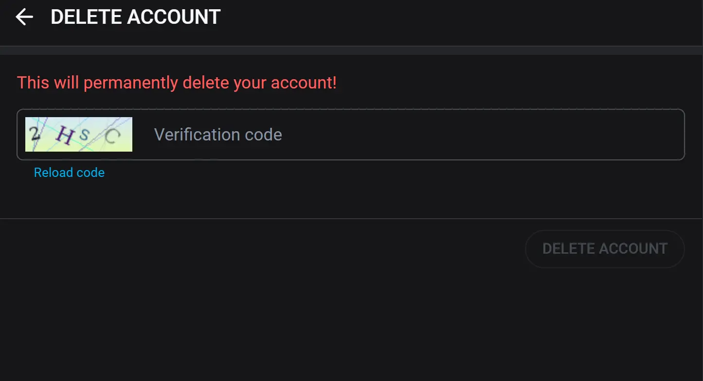 Подтвердить удаление аккаунта Onlyfans скриншот