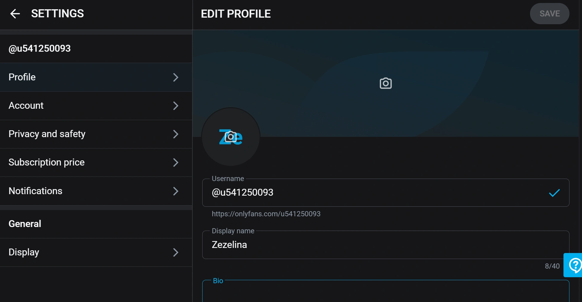 Подготовка профиля скриншот OnlyFans