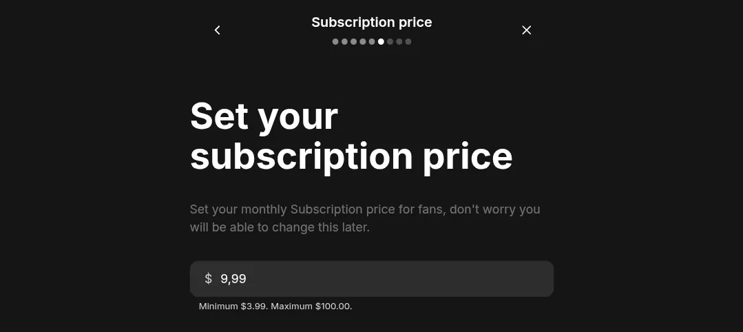 Fanvue стоимость подписки