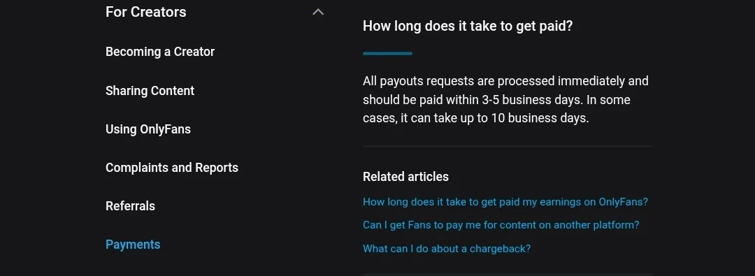 Скриншот OnlyFans вывод средств