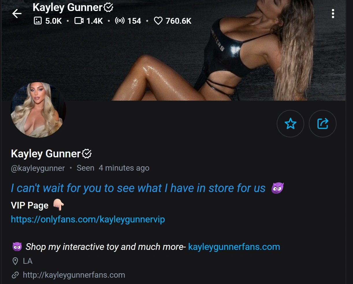 Кайли Гюннер скриншот OnlyFans