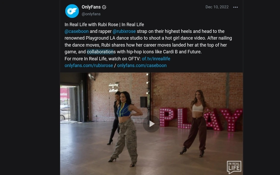 Соцсети OnlyFans скриншот