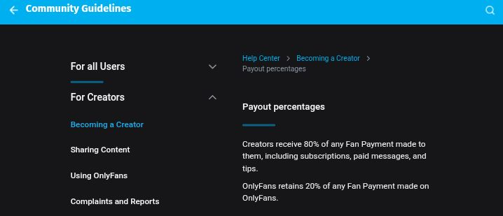 Комиссия OnlyFans