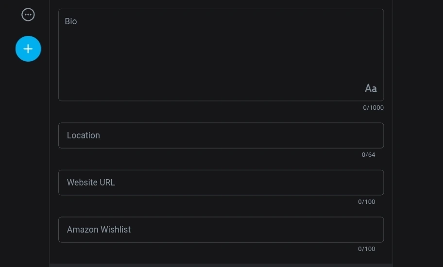 Раздел Bio профиля OnlyFans