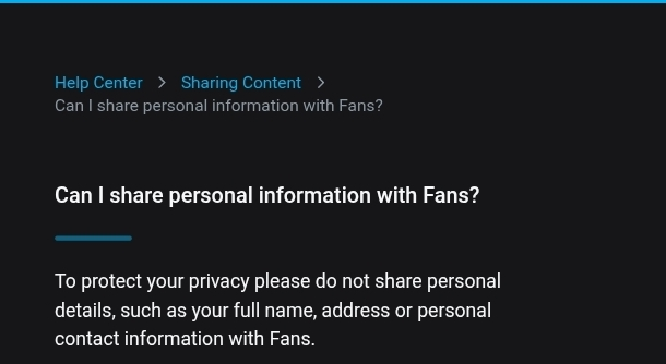 Можно ли делиться информацией Onlyfans