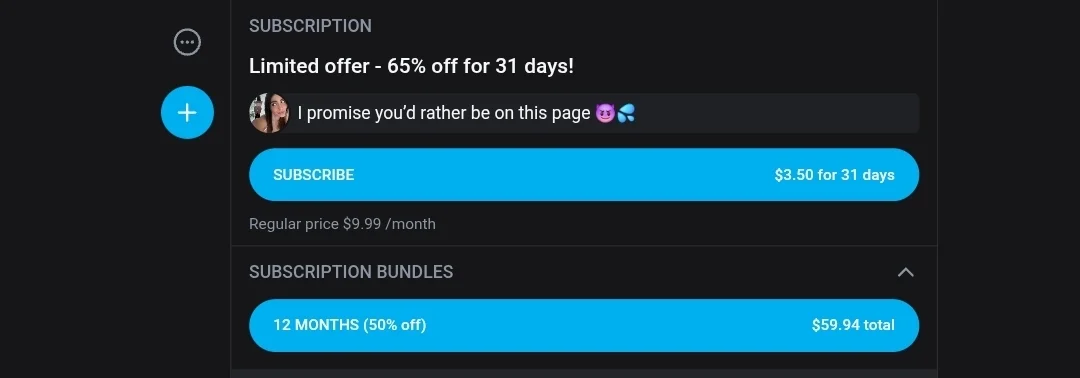 Скриншот подписка OnlyFans