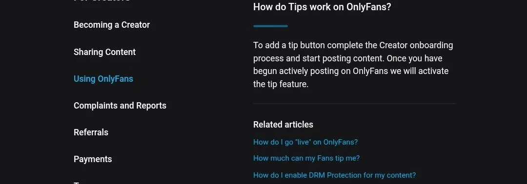 Скриншот чаевые OnlyFans